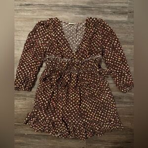 Ulla Johnson Brown and Yellow Patterned Dress